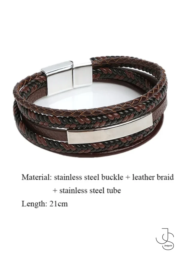 IMPRINT BROWN MENSLET - Customised engraved Bracelet for men