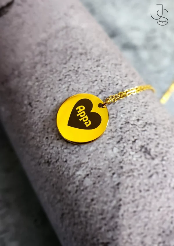 IMPRINT-DISCS - customized metallic disc necklace with Finger expression