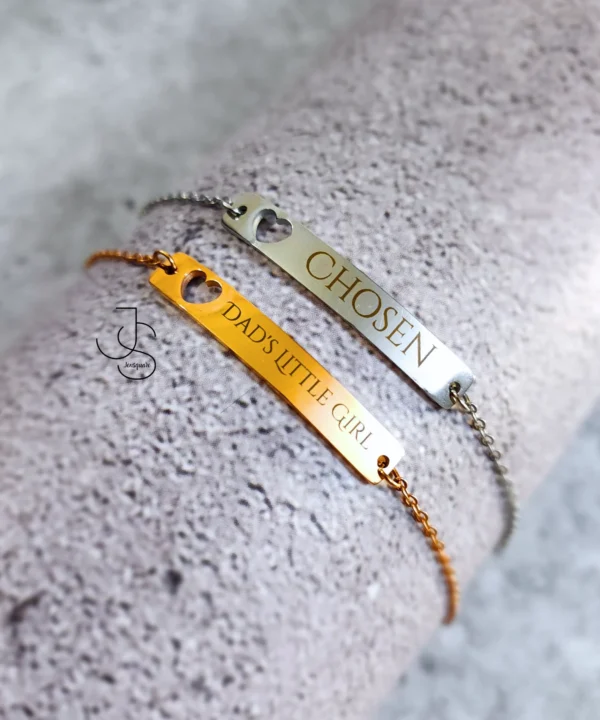 IMPRINT LASSLET - Women's metallic bracelet with customized engraving