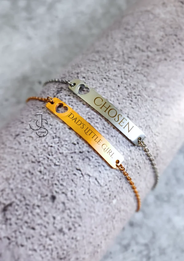 IMPRINT LASSLET - Women's metallic bracelet with customized engraving