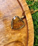 SPARKLY DREAMS - Real yellow petals tucked in antique hearts