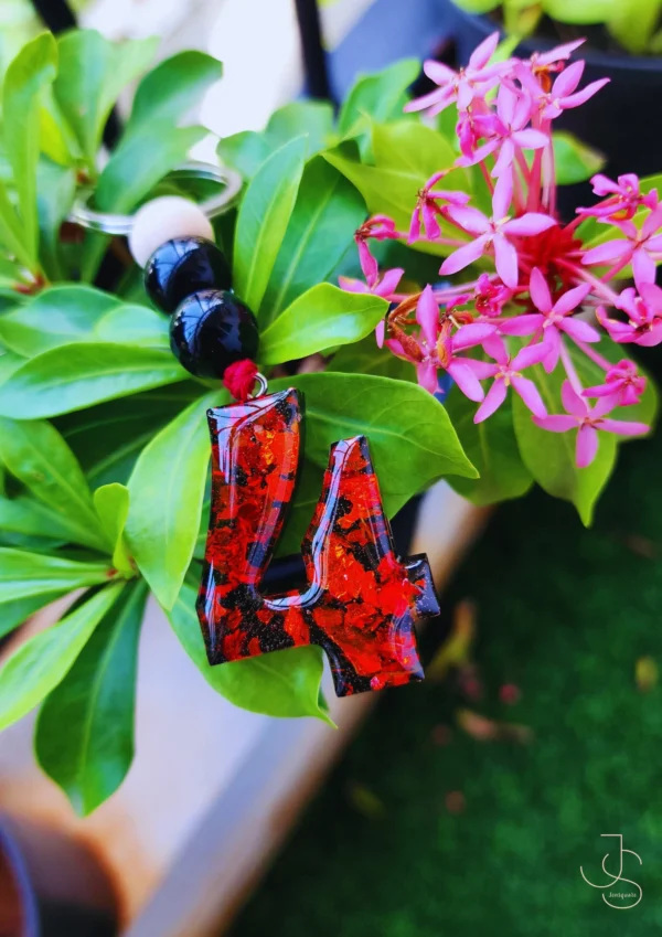 BEADO-RESIKEYS - Resin Initial Keychains with Beads