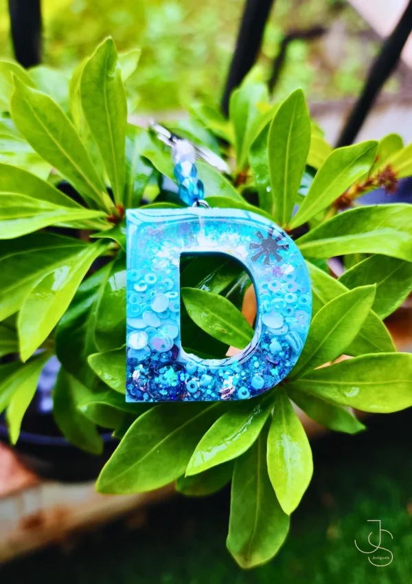 BEADO-RESIKEYS - Resin Initial Keychains with Beads