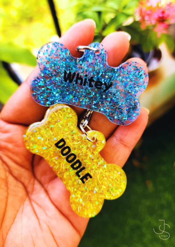 RESITAGS - customized Sparkly Resin dog tags