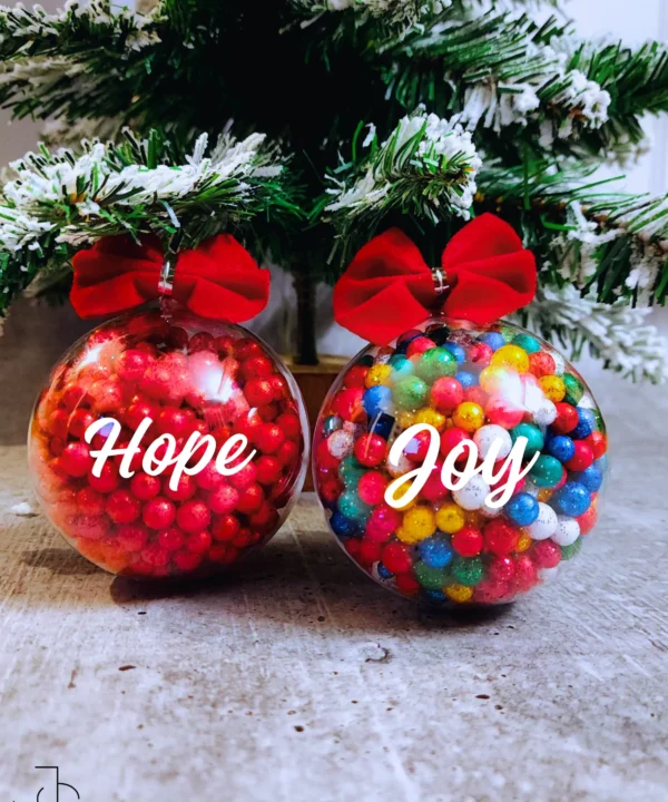 LOVE, JOY, PEACE, HOPE Christmas ornaments (Pack of 4)