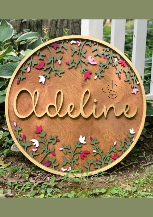 WOOD BOARDS - Personalized Round Shaped Wood Door Name Plate For Home Entrance, Outdoor Office
