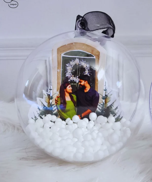 Transparent Christmas Ball with 3D christmas fun