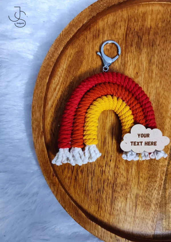 RAINBOWDANG - Rainbow Macrame car danglers / Keychains with customized text