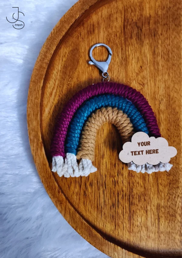RAINBOWDANG - Rainbow Macrame car danglers / Keychains with customized text
