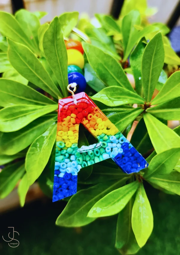 BEADO-RESIKEYS - Resin Initial Keychains with Beads