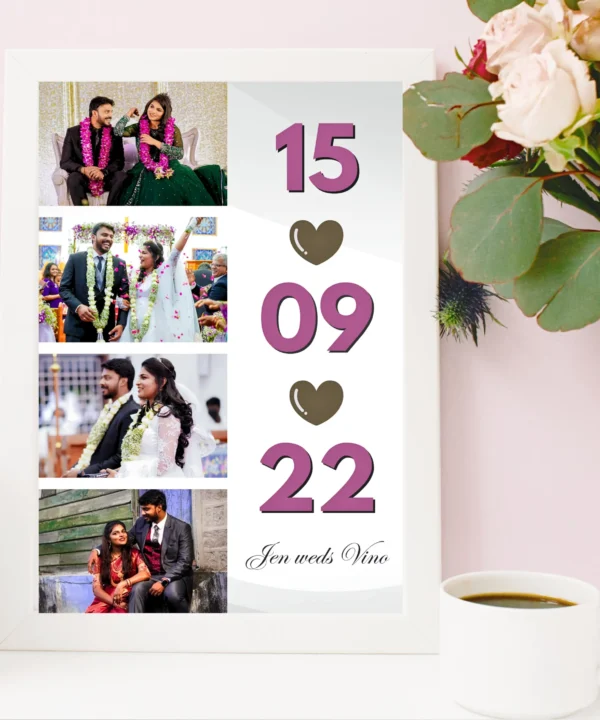 D DAY - Personalised picture frame with special date and pictures, customized birthday and anniversary gift for special ones