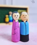 PEGDOLLS DUO - Customized Wooden pegdolls in a frame