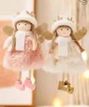 Pink and White Angel Christmas Ornament (Set of 2)