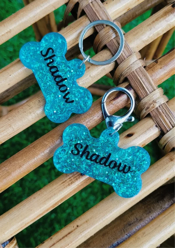 RESITAGS - customized Sparkly Resin dog tags