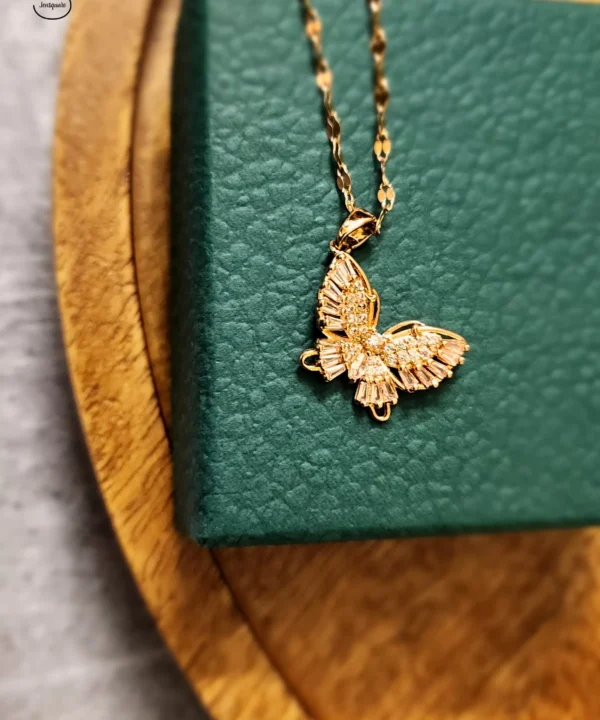 MISS BUTTERFLIES - Rose Gold statement necklace