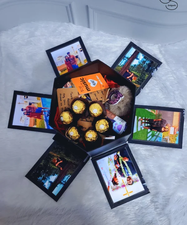 HEXAFLARE BOX - Customized Hamper box with fluttering Butterflies and goodies. Personalised special gift for Birthday and anniversary