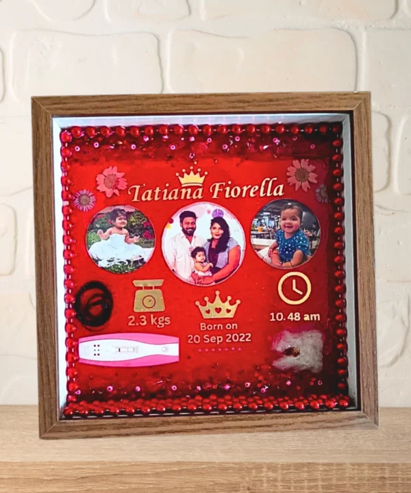 BAEBOSTORO RESIN EDITION - PERSONALIZED BABY BIRTH MILESTONES WALL FRAMES – NEW BORN BABY GIFTS FOR BABY BOY OR BABY GIRL