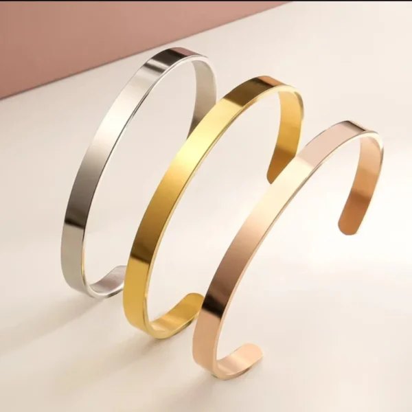 CUFF BRACELETS - 6mm Unisex Bracelet with personalised engraving