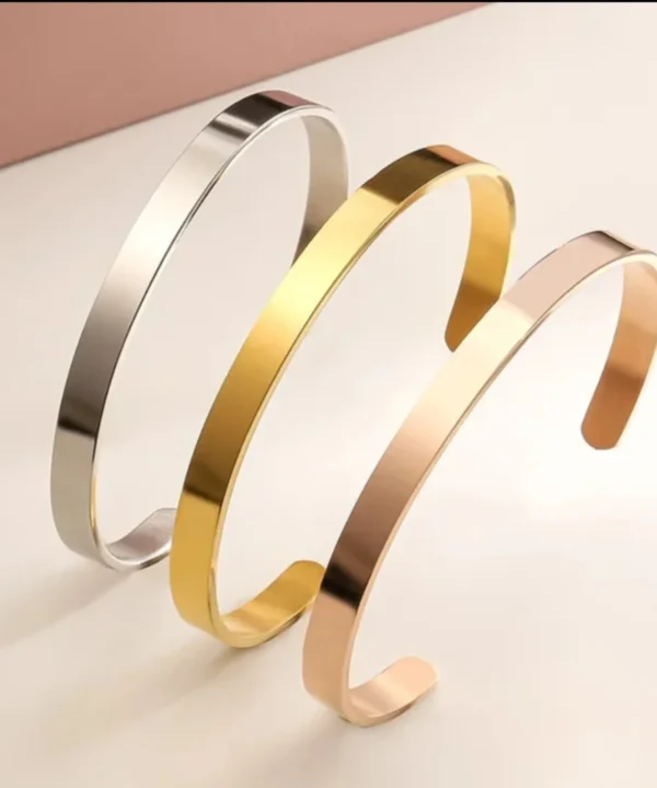 CUFF BRACELETS - 6mm Unisex Bracelet with personalised engraving