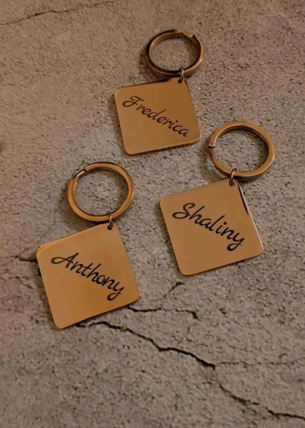 IMPRINT JenSQUARES - Rose gold Engravable personalised Keychains
