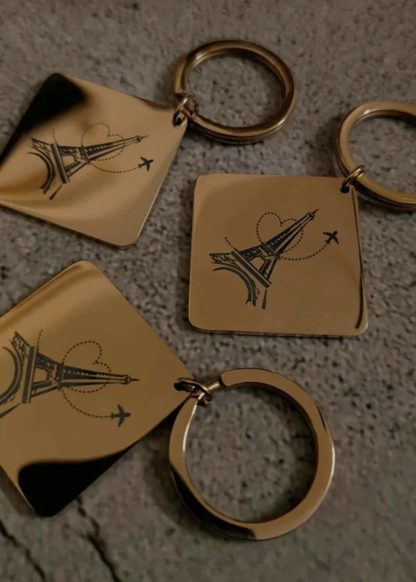 IMPRINT JenSQUARES - Rose gold Engravable personalised Keychains