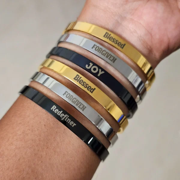 CUFF BRACELETS - 6mm Unisex Bracelet with personalised engraving