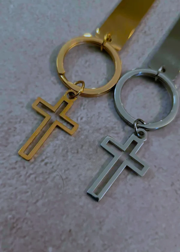 CROSS RECTANGLES - Engravable cross keychains with personalised Verse, texts and captions - Christian Gifts and accessories