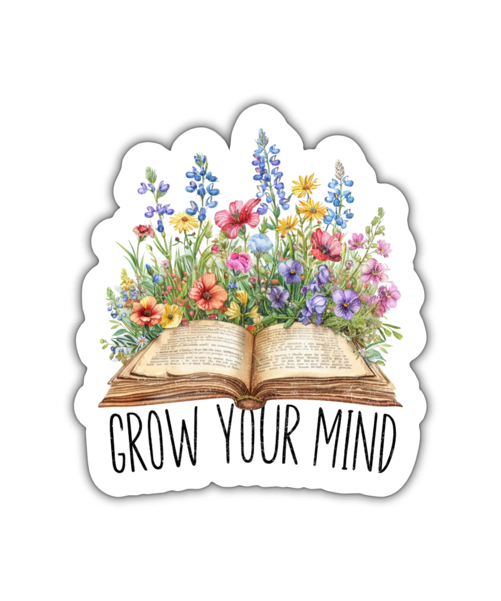 GROW YOUR MIND | Cute Aesthetic Sticker, Motivational Sticker, Matt Laminated Vinyl Stickers, Mobile Sticker, Laptop Stickers