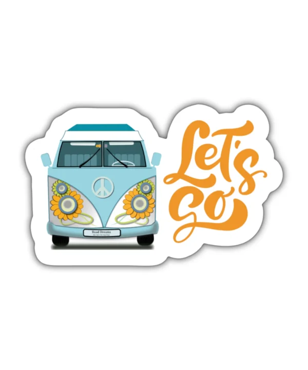 LET'S GO | Cute Aesthetic Sticker, Motivational Sticker, Matt Laminated Vinyl Stickers, Mobile Sticker, Laptop Stickers