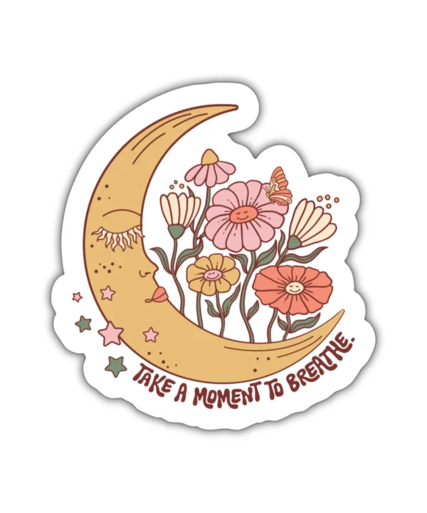 BREATHE | Cute Aesthetic Sticker, Motivational Sticker, Matt Laminated Vinyl Stickers, Mobile Sticker, Laptop Stickers