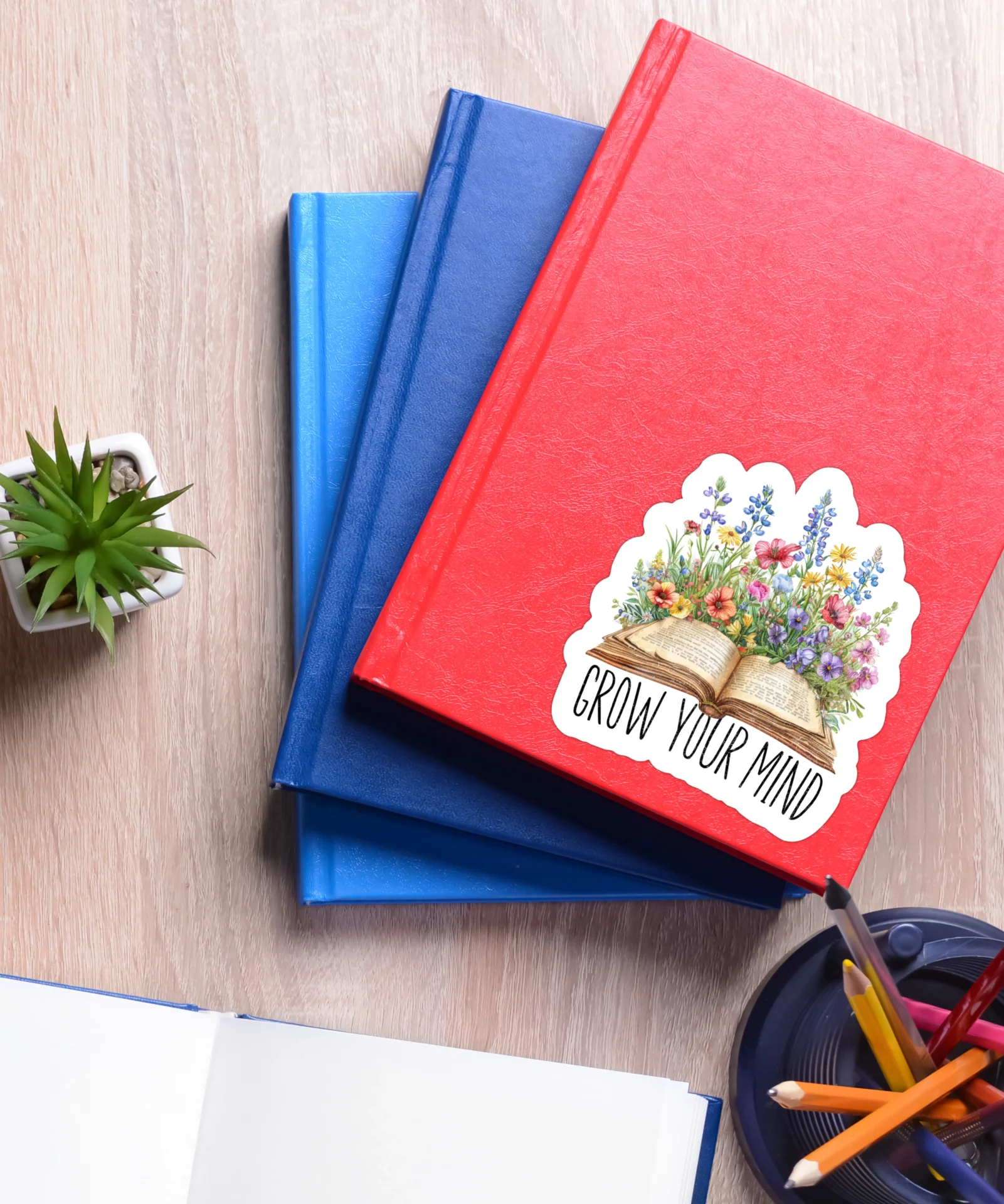 GROW YOUR MIND | Cute Aesthetic Sticker, Motivational Sticker, Matt Laminated Vinyl Stickers, Mobile Sticker, Laptop Stickers