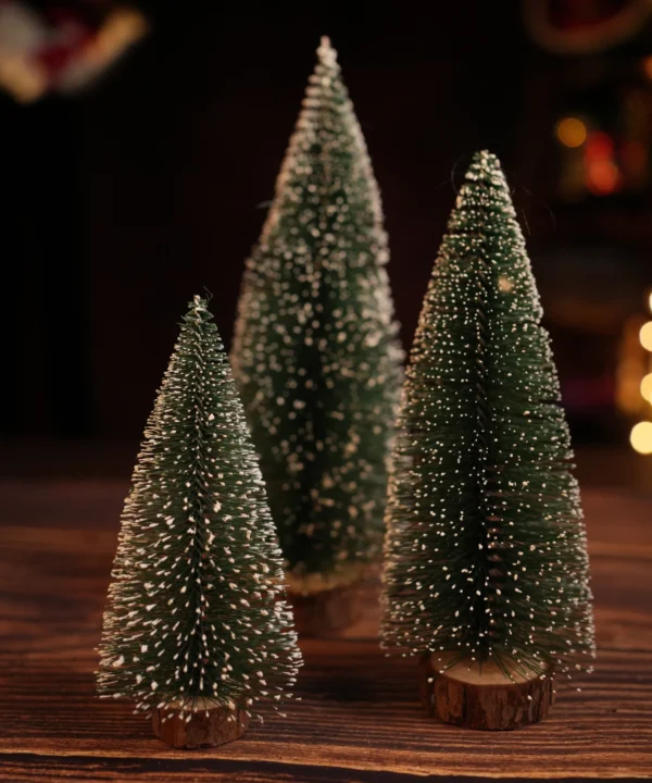 Miniature Christmas Bottle Brush Trees - Pack of 3 | Christmas table decor