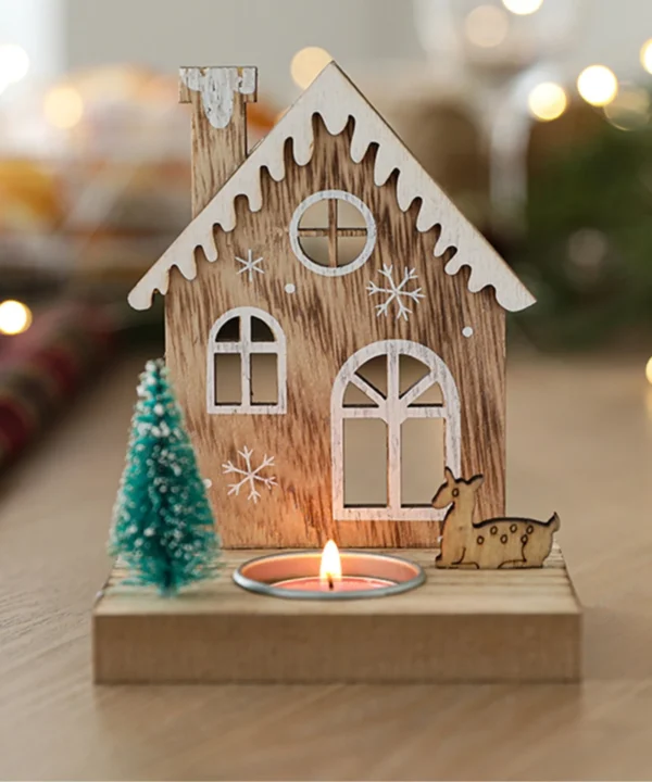 Wooden House Candle stand | table top decorations