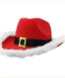 Christmas Cowboy Hat | Red and White Santa themed head wear