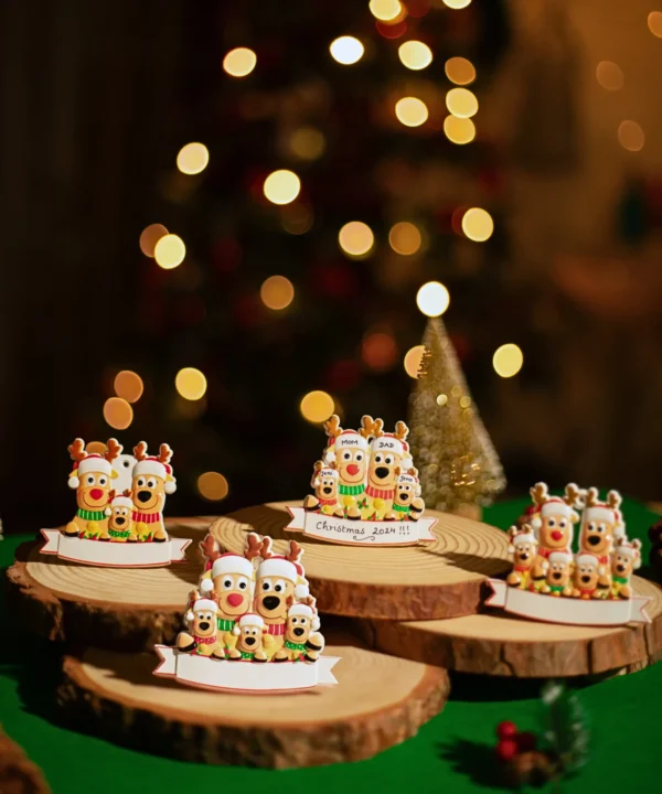 Elf family Ornaments - Personalised Christmas decor