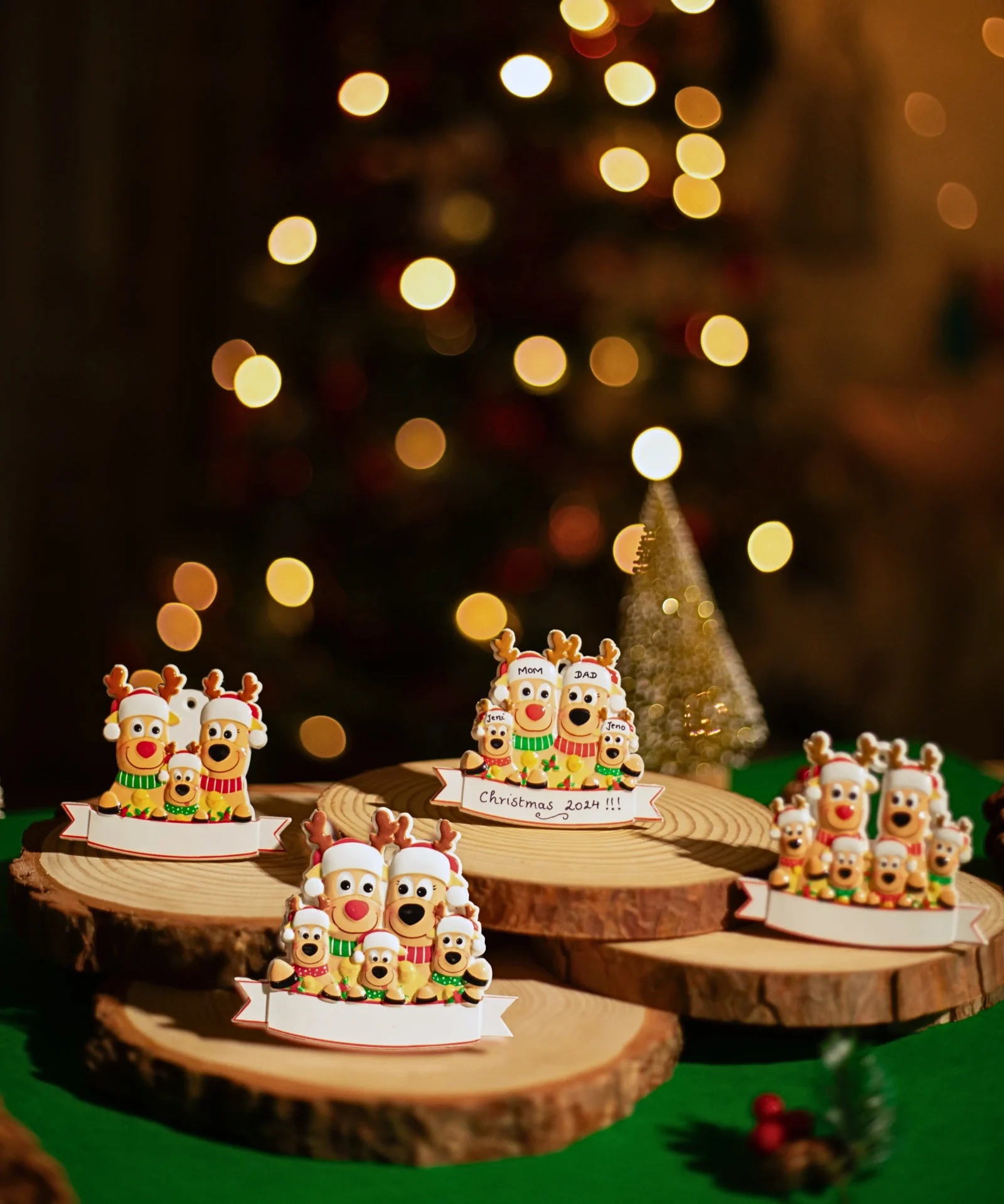 Elf family Ornaments - Personalised Christmas decor