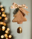 Festive cheer fur tree and Bell Ornament | Seasonal car hanging