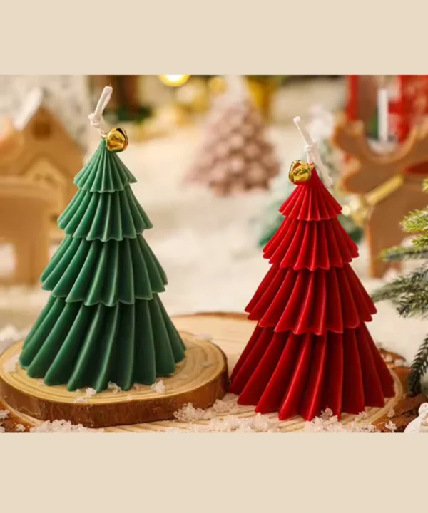 Christmasy Spiral Tree Candle - Red and Green candles