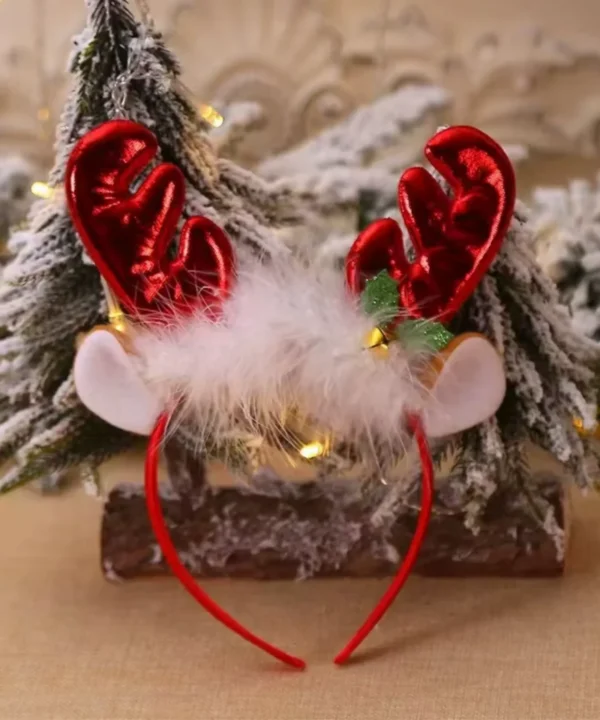 Christmas Headbands - Shimmer Reindeer horns | Whimsical Christmas Headwear
